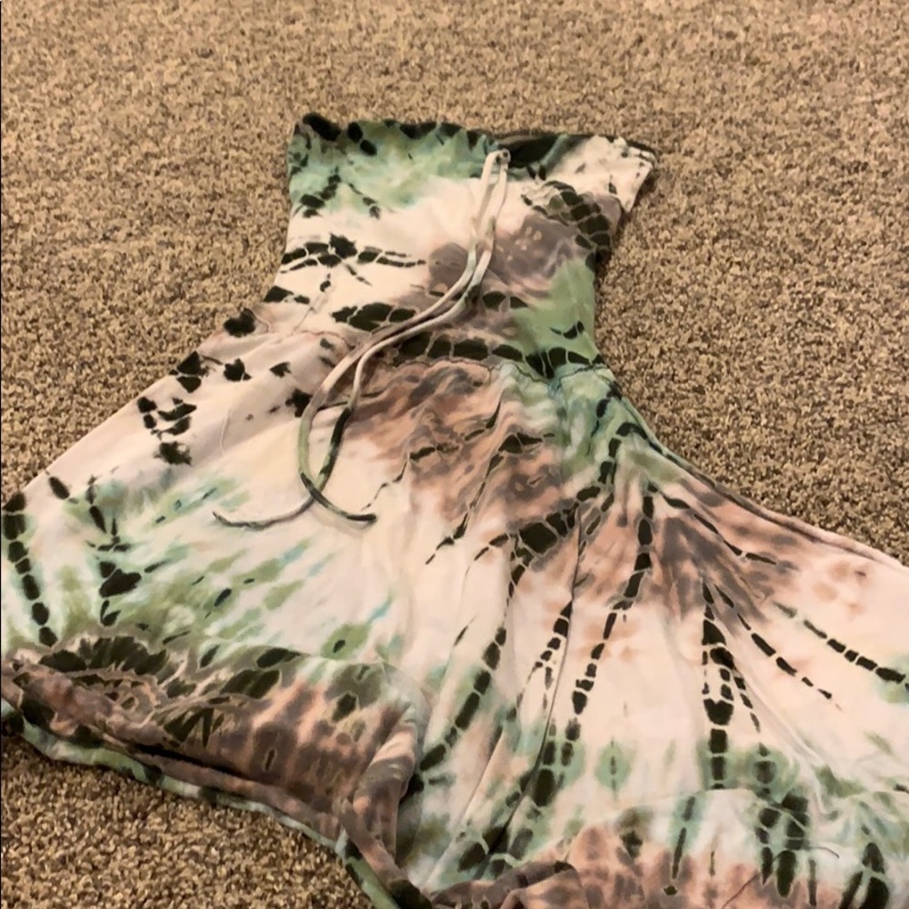 Used green apple tie dye dress